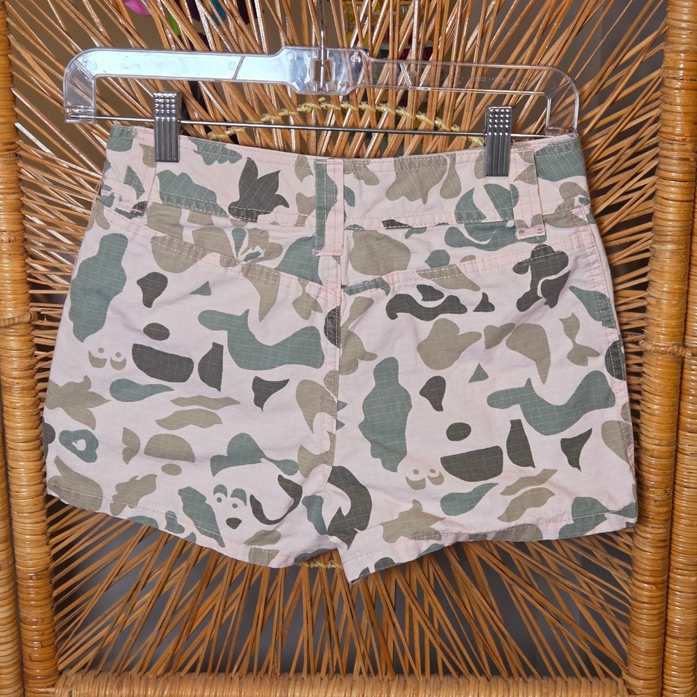 Y2K Xhilaration Girls L Pink Green Camo Cargo Shorts 2000s Cadet Kelly - Picture 2 of 4
